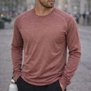 Lululemon Metal Vent Tech Long Sleeve Shirt Men Large Brown Active Athletic Top